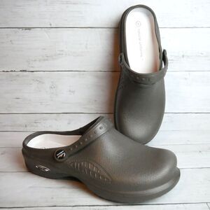 Natural Uniforms Ultralite Women's Size 8 Nursing Medical Clogs with Strap Gray
